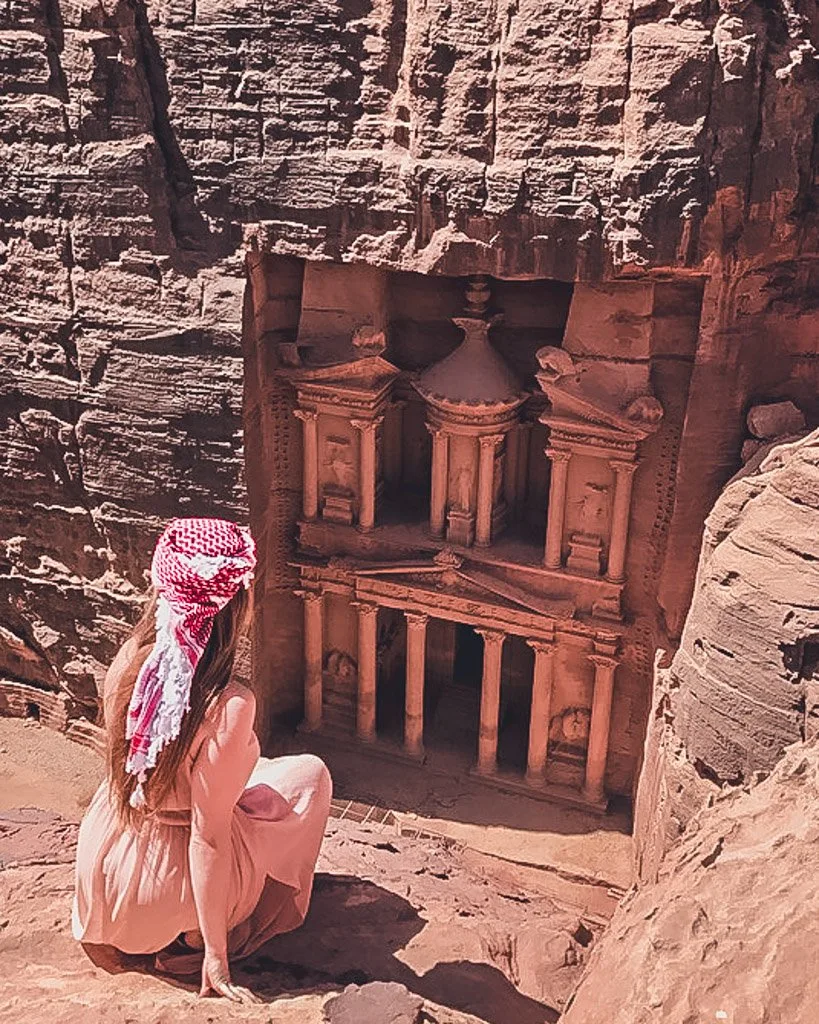 the treasury from above Petra Jordan visiting tips