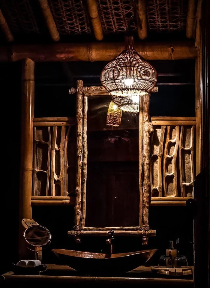 magic hills bali bamboo house bathroom