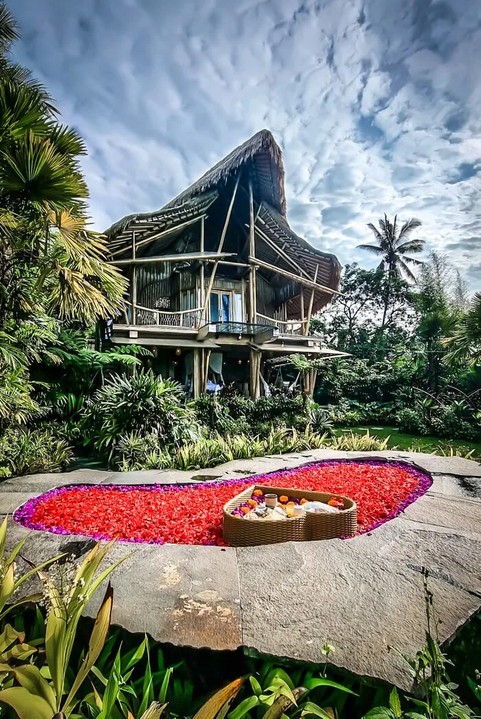 magic hills bali bamboo house princess house flower bath floating breakfast