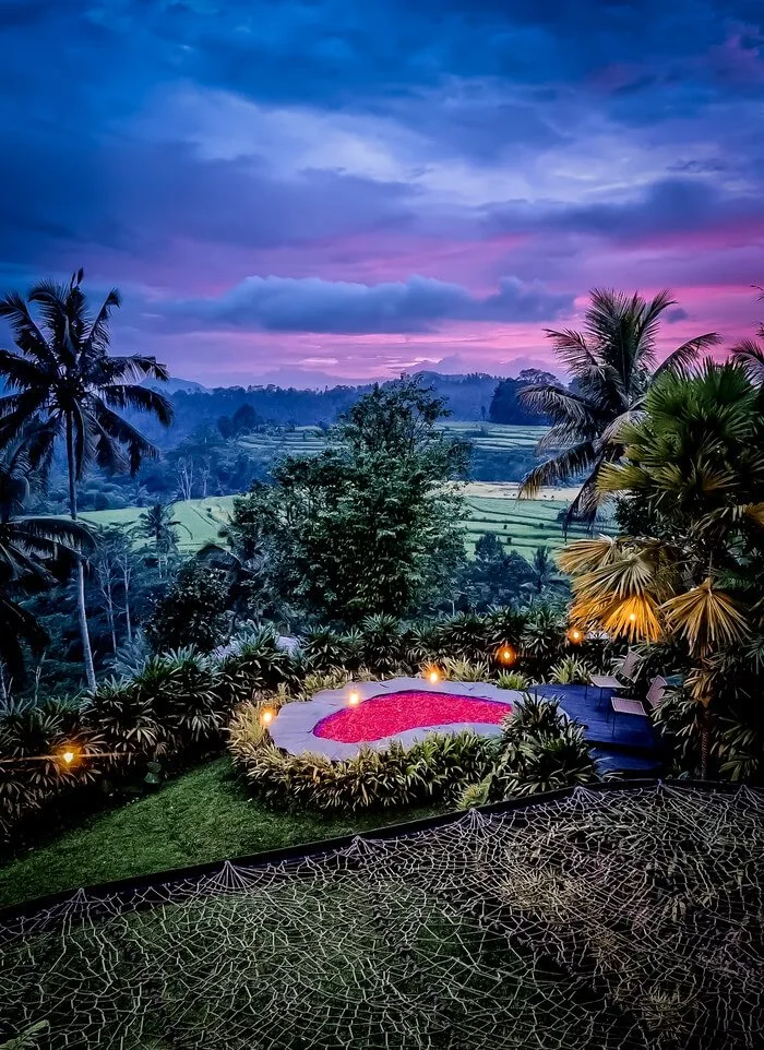 magic hills bali bamboo house princess house sunset view