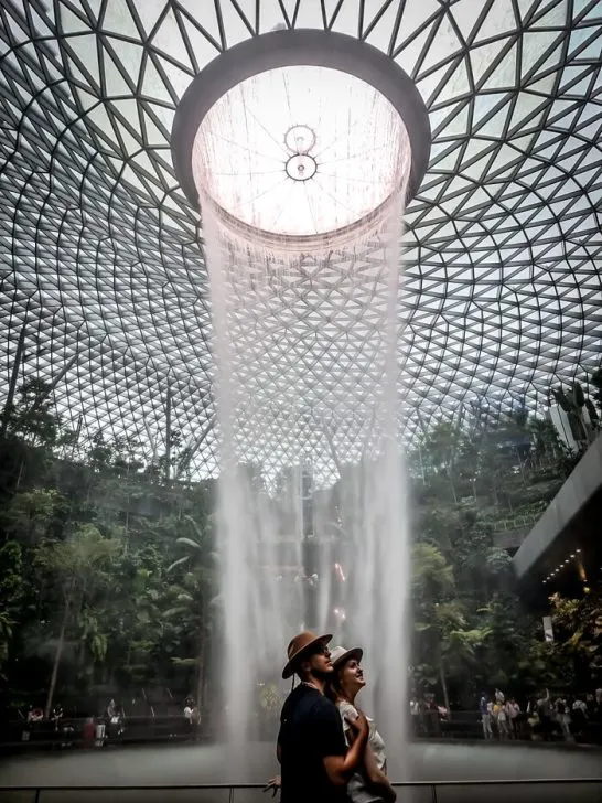 rain vortex the jewel singapore changi airport waterfall