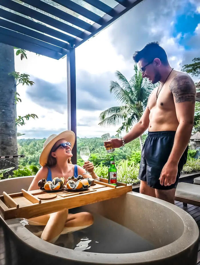 the ridge resort accommodation ubud bali sayan outdoor bath private villa hotel