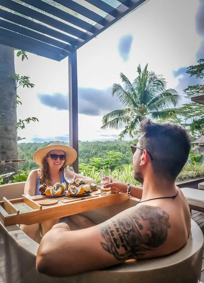 the ridge resort accommodation ubud bali sayan outdoor bath private villa hotel