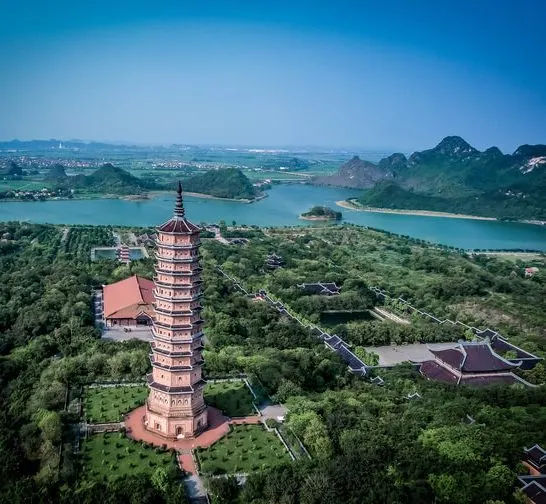 aerial view bai dinh pagoda temple complex ninh binh