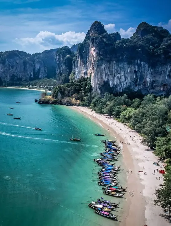 krabi beaches railay beach aerial shot