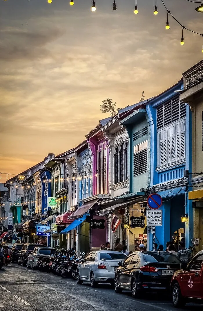 phuket old town buildings thalang road