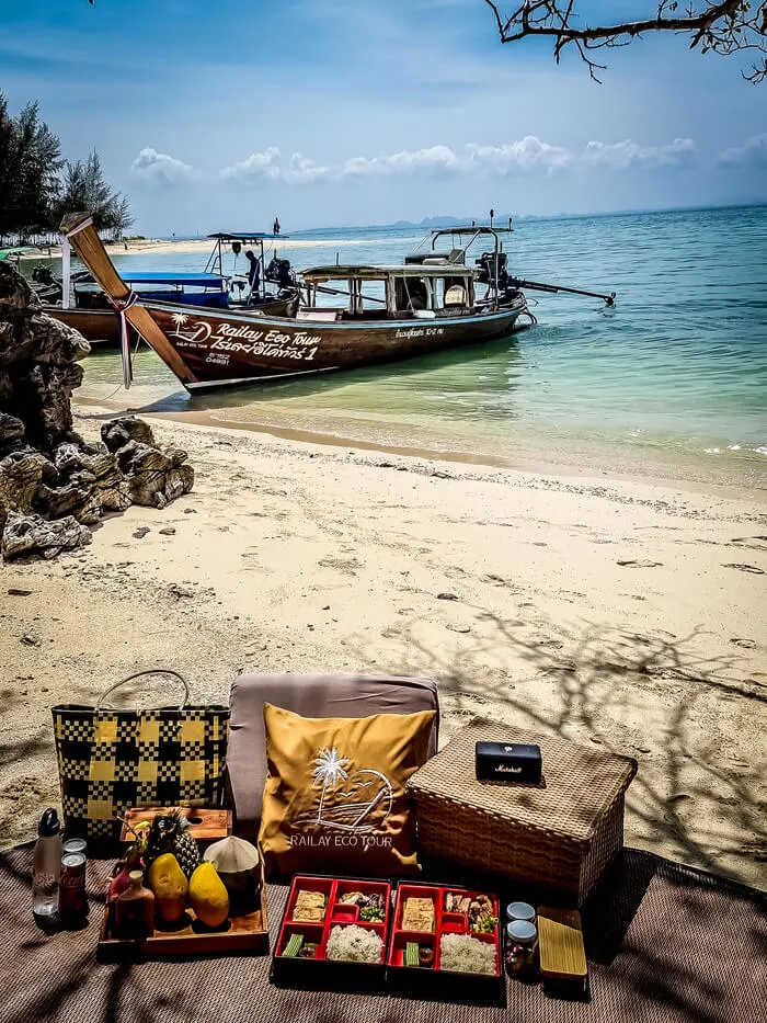 railay eco tour longtail boat thailand picnic