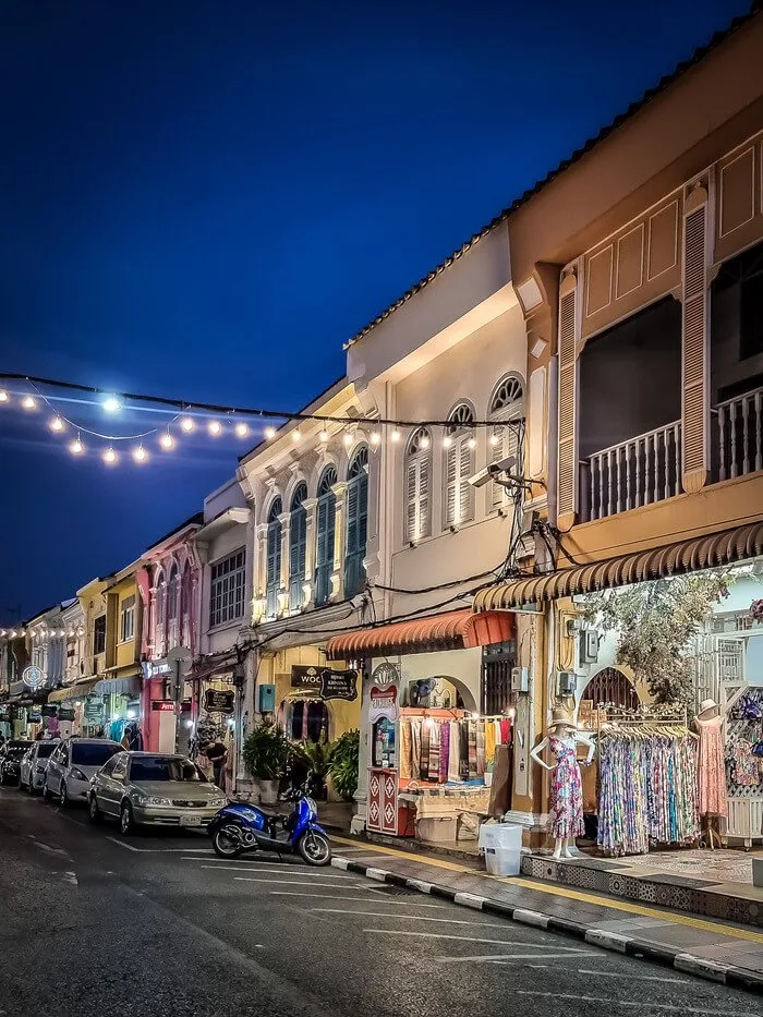 phuket old town buildings thalang road